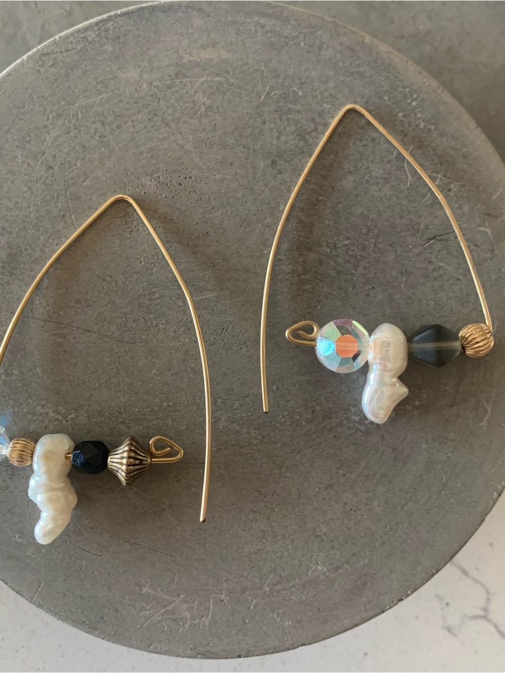 Handmade Bohemian-Style Gold-Tone Wire Dangle Earrings